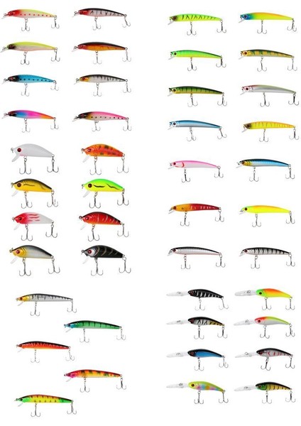 43 Adet Balıkçılık Lures Karışık 6 Farklı Stiller Minnow Krank Baits Swimbait (Yurt Dışından)