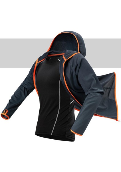 Balıkçılık Hoodie Gömlek Erkekler Fermuar Uzun Kollu Su Geçirmez Ceket Yürüyüş Dalış Xxxl Koyu Gri (Yurt Dışından) fiyatları