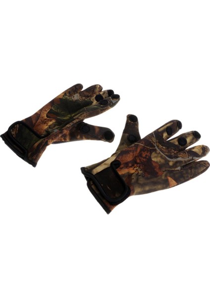 1 Çift Balıkçılık Eldiven Anti Kayma Sıcak Bisiklet 3 Yarım Parmak Eldiven L Camo (Yurt Dışından)