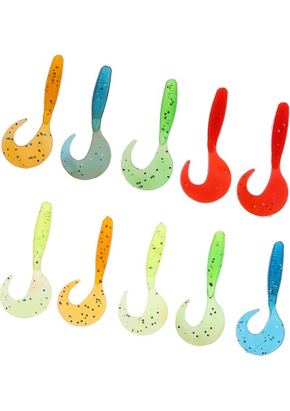 10 Adet Grub Yumuşak Solucan Balıkçılık Cazibesi Mikro Jig Baş Aracı Lure (Yurt Dışından)