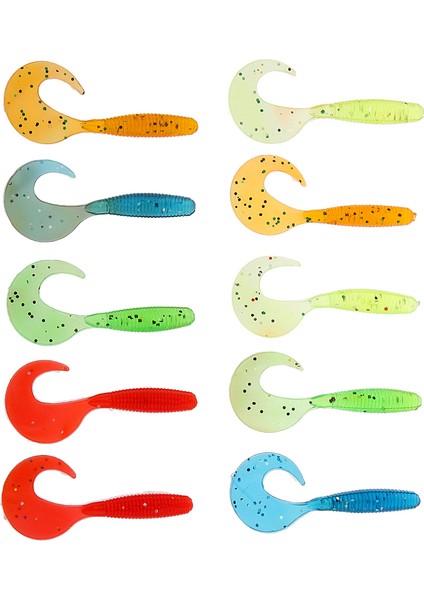 10 Adet Grub Yumuşak Solucan Balıkçılık Cazibesi Mikro Jig Baş Aracı Lure (Yurt Dışından)