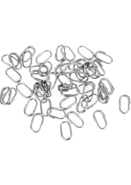 50 Adet Paslanmaz Çelik Oval Bölünmüş Yüzük (Yurt Dışından)
