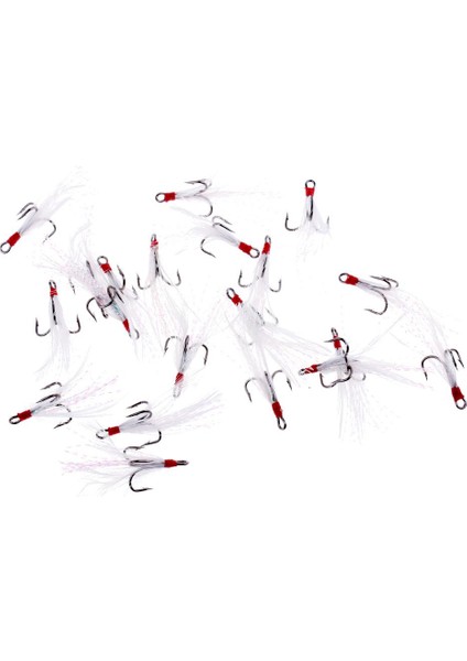 20 Adet Balıkçılık Tiz Kanca Ile Tüy Lure Yem Kanca Yapımı Değiştirme (Yurt Dışından)