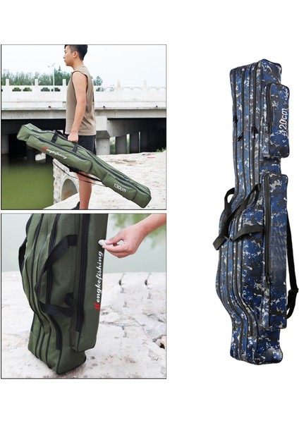 Çubuk ve Makara Holdall Çanta Için Hazır Tutuyor Çubuklar Sazan Kaba Balıkçılık Malzemeleri 3 Katlar 120 cm Mavi (Yurt Dışından)