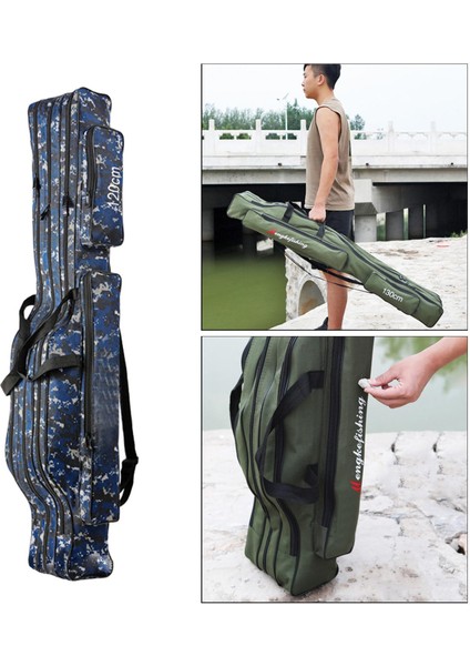 Çubuk ve Makara Holdall Çanta Için Hazır Tutuyor Çubuklar Sazan Kaba Balıkçılık Malzemeleri 3 Katlar 120 cm Mavi (Yurt Dışından)