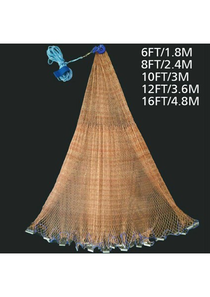 Tuzlu Su Balıkçılık Döküm Net Kolay Yavaş Balıkçılık Net Güçlü Naylon / Lastik Hattı Mesh B 2.4m Yok Yüzük (Yurt Dışından)