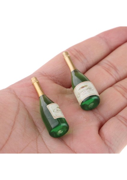 4 Adet Dollhouse Minyatür Şarap Şişeleri Şampanya Içecek Şişeleri 1/12 Ölçekli (Yurt Dışından) modelleri
