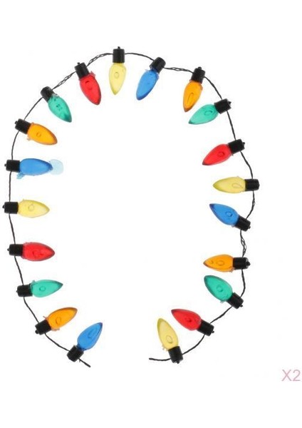 2 Adet 1:12 Dollhouse El Yapımı Çok Renkli Dize Işıkları Tatil Festivali Dekor (Yurt Dışından)