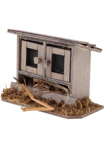 1/12 Minyatürler Dollhouse Ahşap Simülasyon Tavuk Koyu Dekorasyonu (Yurt Dışından)