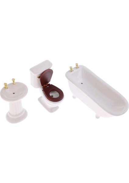 Dollhouse Minyatür Banyo Mobilya Tuvalet Havzası Küvet Kule Raf Seti (Yurt Dışından)