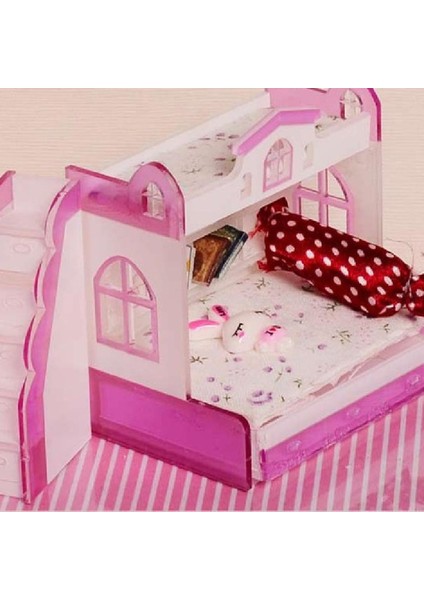 2 Takım Çocuklar Için 1/12 Ölçekli Dollhouse Ranza Yatak Kitleri Yatak Odası Mobilya Aksesuar (Yurt Dışından)