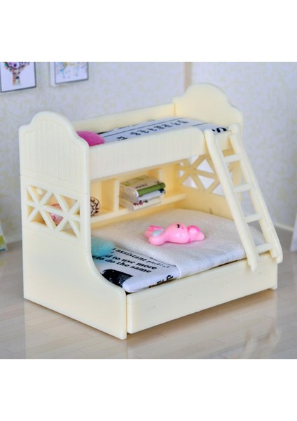 2 Takım Çocuklar Için 1/12 Ölçekli Dollhouse Ranza Yatak Kitleri Yatak Odası Mobilya Aksesuar (Yurt Dışından)