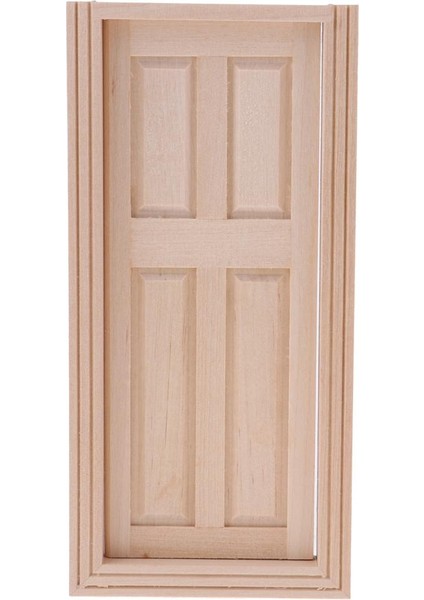 1/12 Ahşap 4-Pane Harici Tek Kapı Bebekler Için Ev Odası Için Dıy Aksesuarları (Yurt Dışından)
