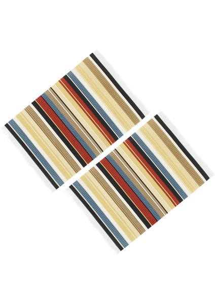 2 Adet 1:12 Dollhosue Minyatür Çizgili Desenli Zemin Halı Halı Aksesuar (Yurt Dışından)