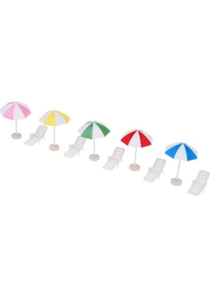 5 Takım 1/12 Dollhouse Plastik Plaj Sandalye Şemsiye Çocuklar Oyun Oyuncak # 6 Pretend (Yurt Dışından)