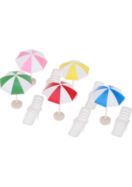 5 Takım 1/12 Dollhouse Plastik Plaj Sandalye Şemsiye Çocuklar Oyun Oyuncak # 6 Pretend (Yurt Dışından) fiyatları