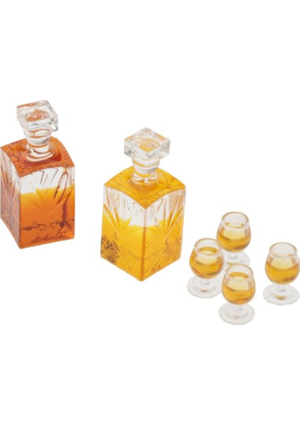 1:12 Dollhouse Minyatür Şarap Şişesi ve Bardak Pub Içecek Modeli Oyuncaklar (Yurt Dışından)