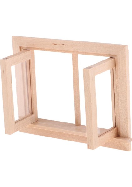 Boyasız Mini 2-Pane Pencere Modeli Için 1:12 Dollhouse Mobilya Aksesuarları (Yurt Dışından)