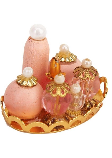 Lüks Minyatür Banyo Parfüm Seti W / Tepsi Için 1/12 Dollhouse Mobilya Pembe (Yurt Dışından)
