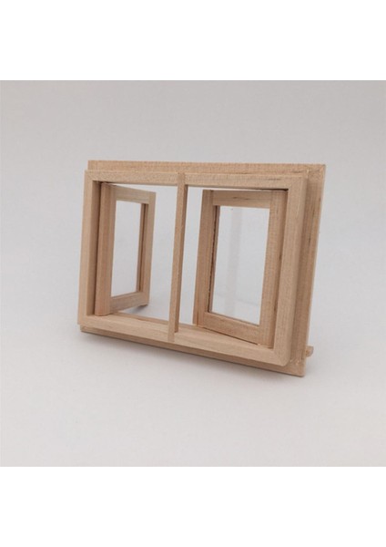 3 Adet 1/12 Dollhouse Minyatür Boyasız 2-Pane Pencere Çerçevesi Dıy Aksesuarları (Yurt Dışından)