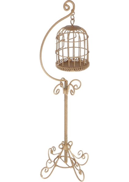 Vintage Metal Kuş Kafesi Birdcage Standı 1/12 Dollhouse Minyatür Ev Dekorasyonu (Yurt Dışından) fiyatları