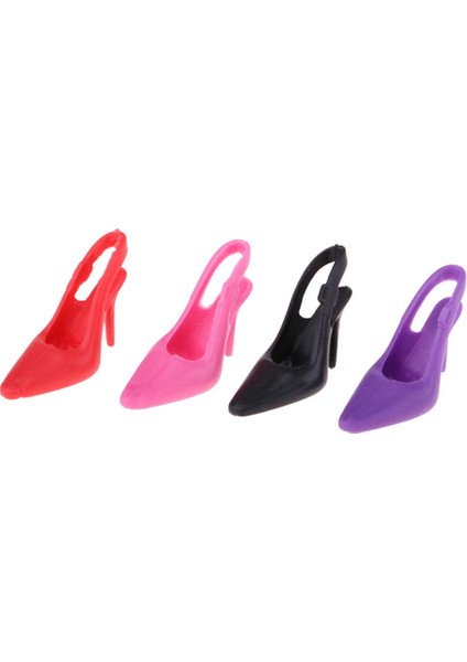 4 Pairs 1/6 Minyatür Dollhouse Plastik Yüksek Topuk Ayakkabı Bebek Dekorasyon (Yurt Dışından)