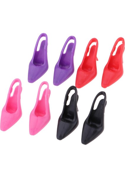 4 Pairs 1/6 Minyatür Dollhouse Plastik Yüksek Topuk Ayakkabı Bebek Dekorasyon (Yurt Dışından)