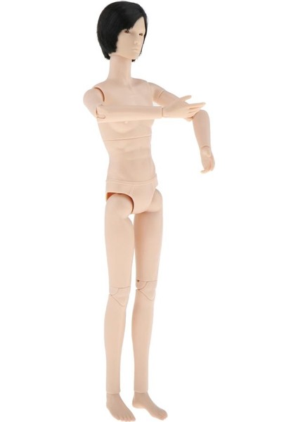 Bjd 24 Eklemli Erkek Bebek Vinil Vücut Peruk Diy 3D Gözlü Beyaz Cilt Siyah (Yurt Dışından) indirimleri