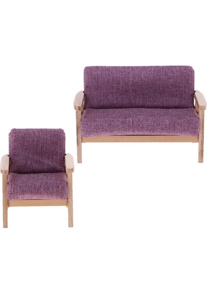 Mor Kanepe Model Set Minyatür Seti 1:12 Ölçekli Dollhouse Mobilya Modeli (Yurt Dışından)