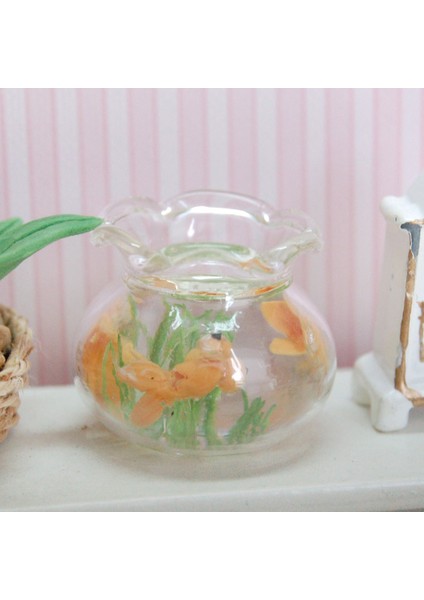 1/12 Dollhouse Minyatür Altın Kase Altın Tankı Dollhouse Evcil Hayvanlar (Yurt Dışından) fiyatları