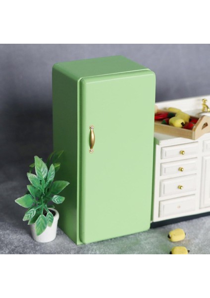 Dollhouse Minyatür Yeşil Minyatürlerde Retro Buzdolabı Tek Kapı (Yurt Dışından)