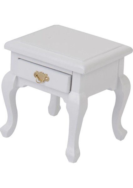Vintage 1/12 Dollhouse Ahşap Başucu Dolabı Masa Beyaz Mini Dıy Mobilya (Yurt Dışından) modelleri
