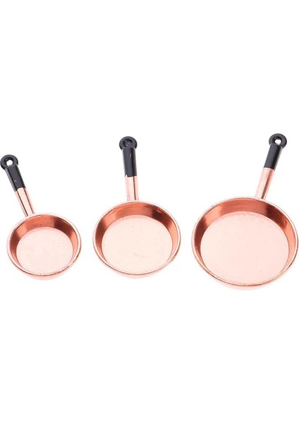 2 Takım 1/12 Minyatür Mutfak Eşyaları Dollhouse Cookwaretoy Tencere ve Tavalar (Yurt Dışından)