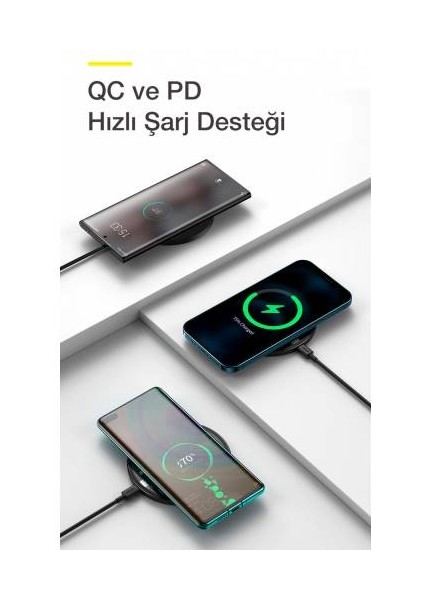 Manyetik Ultra Hızlı Magsafe Uyumlu 15W Kablosuz Şarj Cijhazı Apple iPhone 13 12 Pro Max Uym