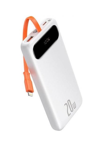 Lightning Kablolu Dijital Göstergeli 20W 10000mAh Powerbank Taşınabilir Şarj Aleti