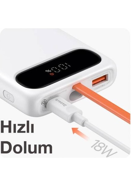 Lightning Kablolu Dijital Göstergeli 20W 10000mAh Powerbank Taşınabilir Şarj Aleti