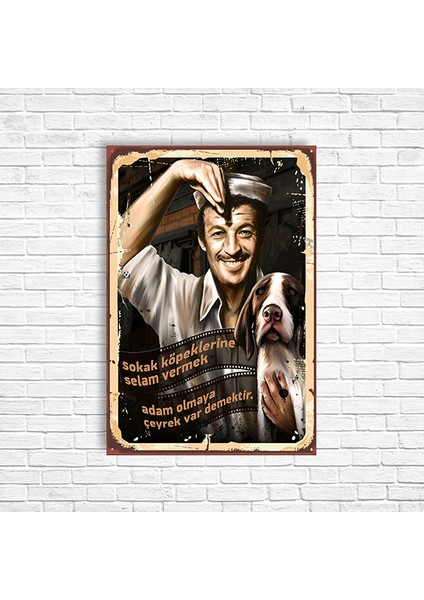 Sadri Alışık Retro Ahşap Poster