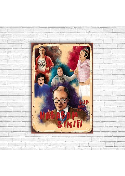 Hababam Sınıfı Retro Ahşap Poster