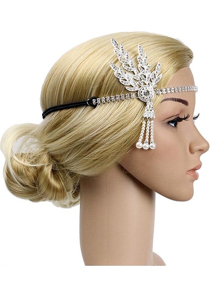 Vintage Rhinestone Kadın Kafa 1920'LERDE Büyük Başlıklar Gümüş(Yurt Dışından) fiyatları