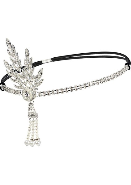 Vintage Rhinestone Kadın Kafa 1920'LERDE Büyük Başlıklar Gümüş(Yurt Dışından) modelleri