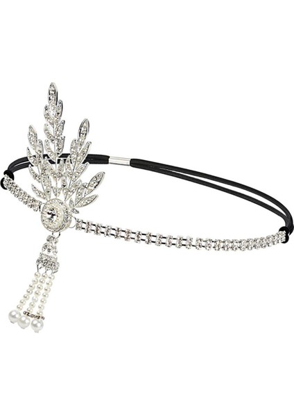 Vintage Rhinestone Kadın Kafa 1920'LERDE Büyük Başlıklar Gümüş(Yurt Dışından) fırsatları