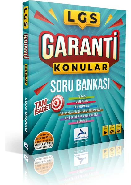 Paraf Yayınları 2022 8. Sınıf LGS Garanti Konular Soru Bankası