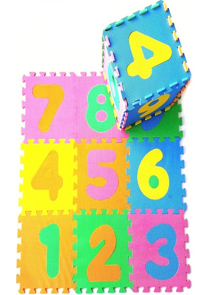 Eğlenceli Numaralar 10 Parça Eğitici Bebek Puzzle Oyun Matı Yer Karosu