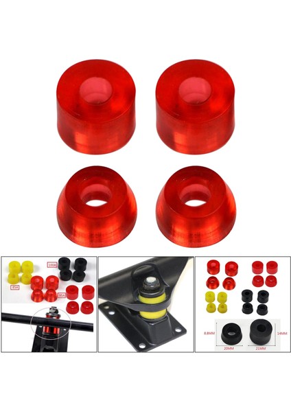 Kaykay Kamyonu Longboard Yedek Burçlar Balık Plakası Durometreler - Kırmızı 95A Longboard modelleri