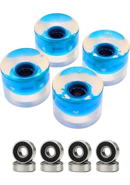 4 Pack Işık Up Kaykay Tekerlekler 60X45MM Flaş Cruiser Tekerlek 78A Sertlik Açık Mavi(Yurt Dışından)