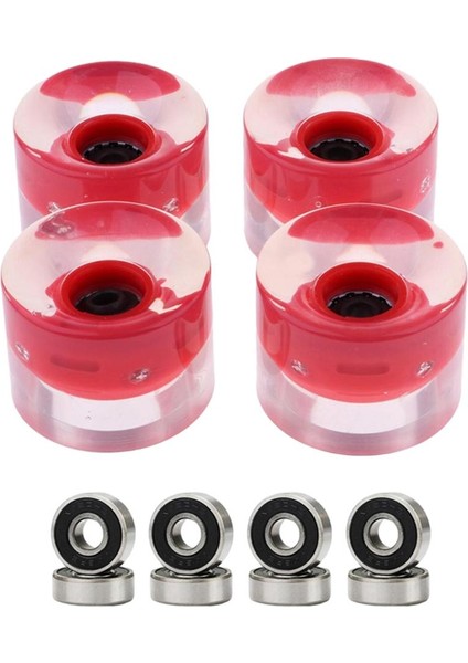 4 Pack Işık Up Kaykay Tekerlekleri 60X45MM Flaş Cruiser Tekerlek 78A Sertlik Kırmızı