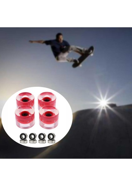 4 Pack Işık Up Kaykay Tekerlekleri 60X45MM Flaş Cruiser Tekerlek 78A Sertlik Kırmızı