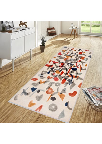 Dijital Baskı Yıkanabilir Kaymaz Taban Salon Halısı RVG1670