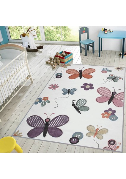 Dijital Baskı Yıkanabilir Kaymaz Taban Çocuk Halısı RVG4042