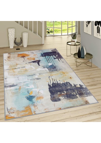 Dijital Baskı Yıkanabilir Kaymaz Taban Salon Halısı RVG1674